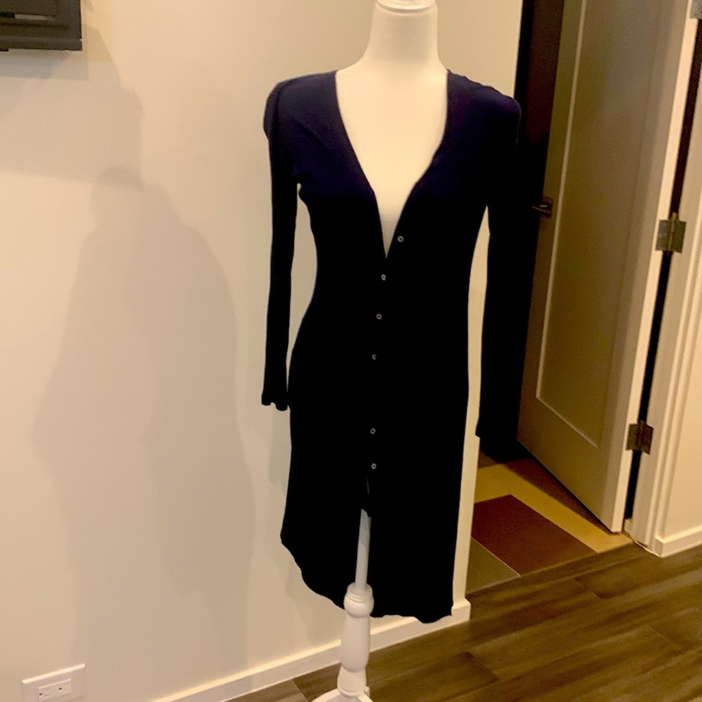 Tart brand high low navy blue cotton cardigan.